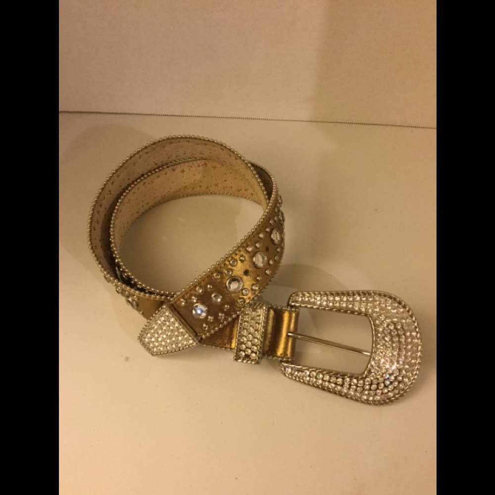 Christine Alexander Gold Tone Rhinestone Belt